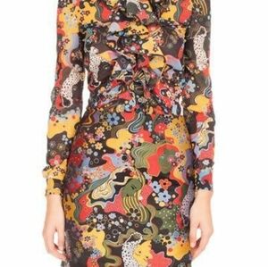 Mary Katrantzou Skirt Lion Psychedelic Print Mini SZ 6